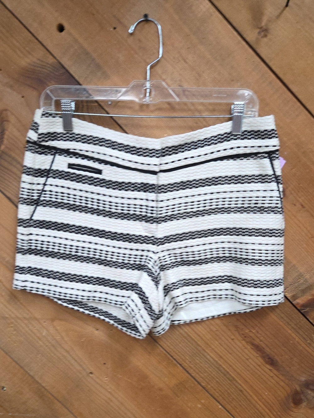 LOFT Black & White High-Waist Striped Women’s Shorts 6P